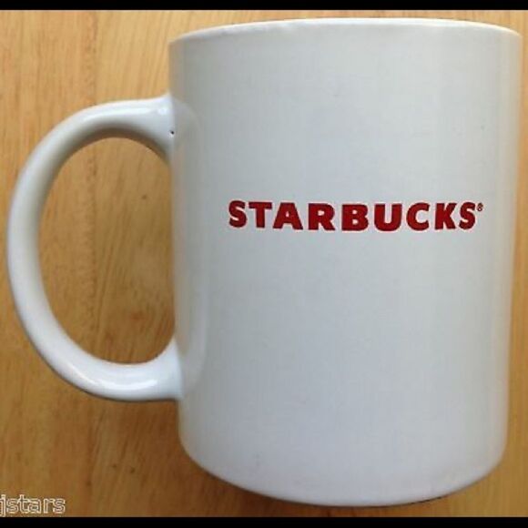 Starbucks 2009 Red Corporate Name Logo Ceramic 11 oz. Coffee Mug - Picture 1 of 4